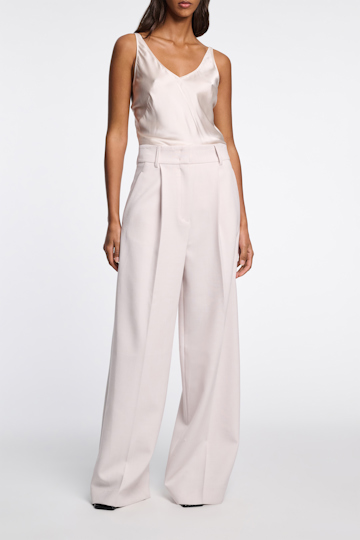 Dorothee Schumacher Stretch silk-satin V-neck camisole natural white