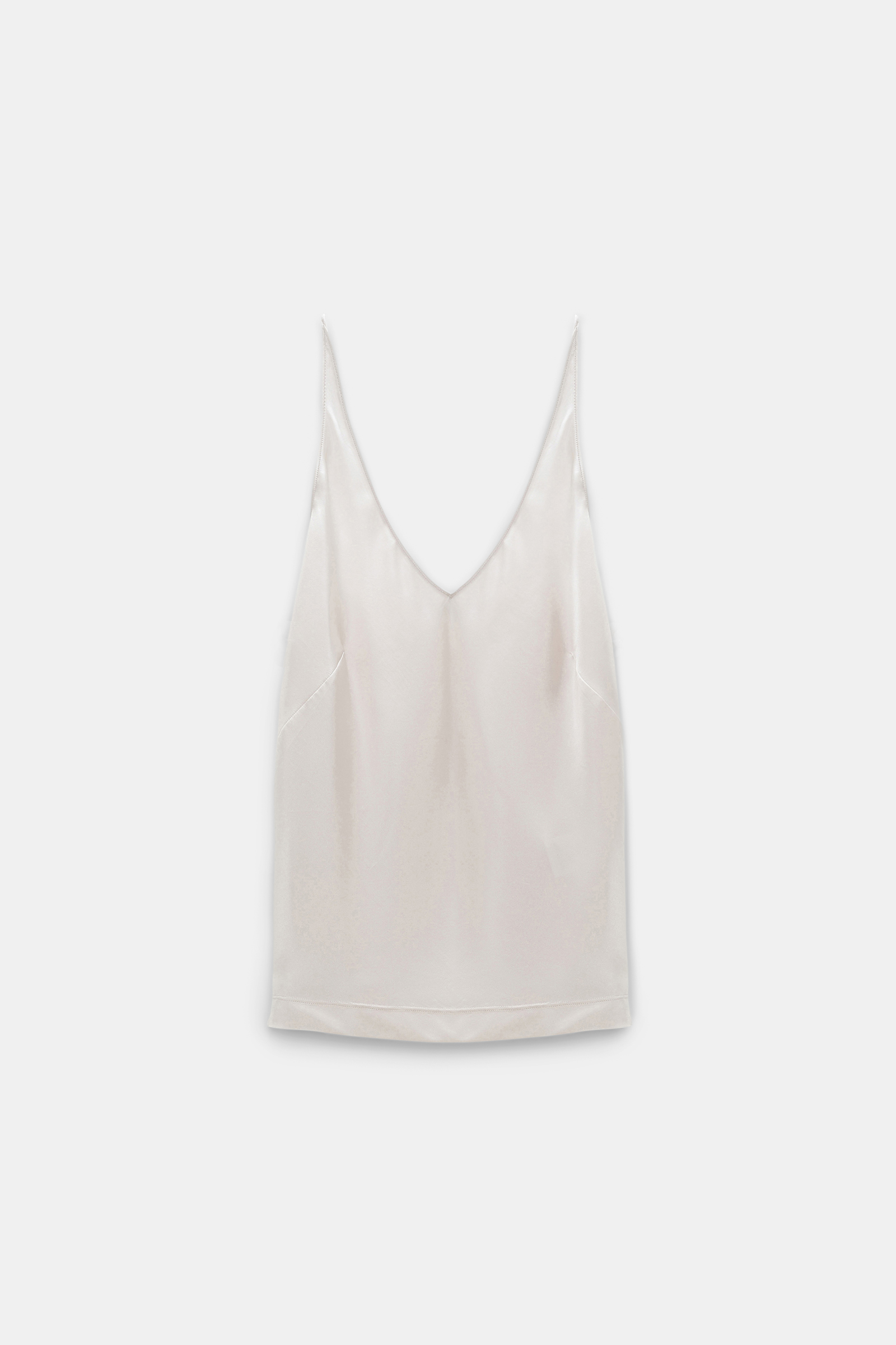 Dorothee Schumacher STRETCH SATIN V-NECK CAMISOLE natural white