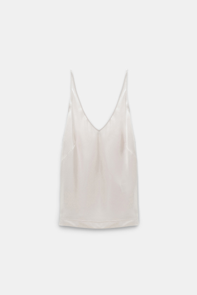 Dorothee Schumacher STRETCH SATIN V-NECK CAMISOLE natural white