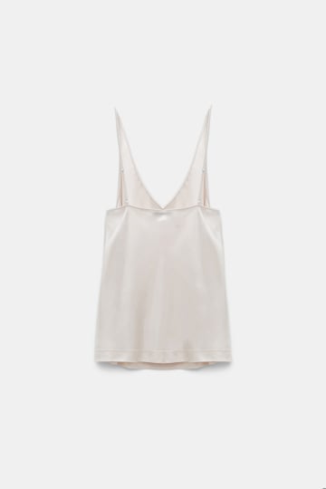 Dorothee Schumacher Top aus Satin mit verstellbaren Trägern natural white