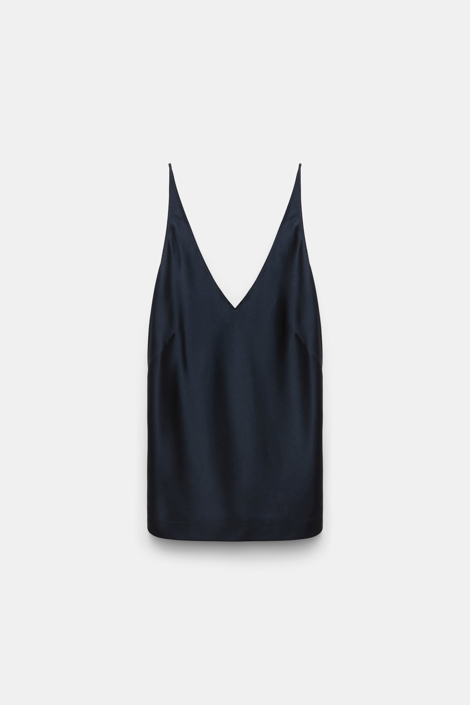 Dorothee Schumacher Stretch silk-satin V-neck camisole dark navy