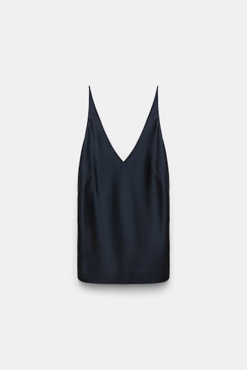 Dorothee Schumacher Top aus Satin mit verstellbaren Trägern dark navy