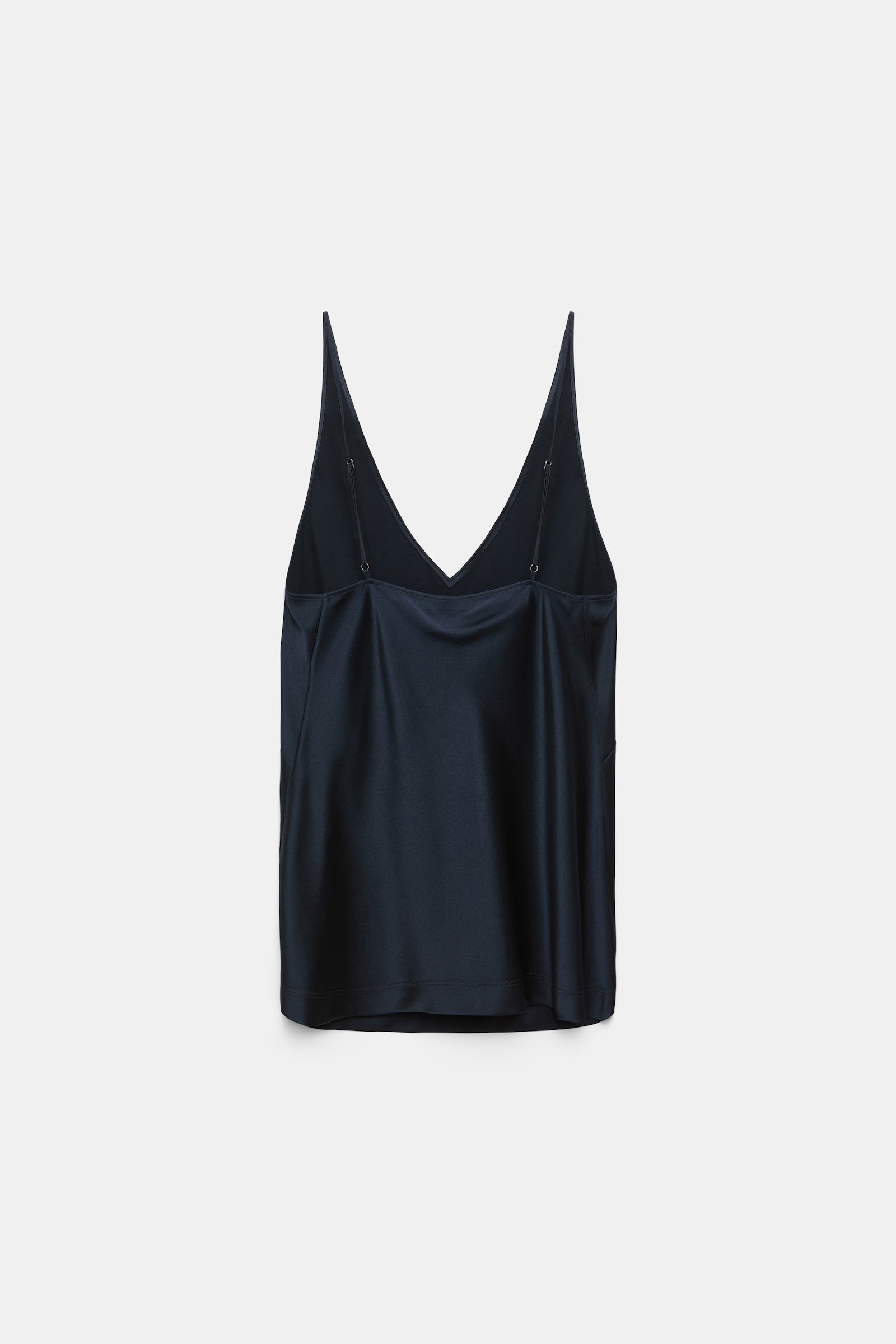 Dorothee Schumacher Stretch silk-satin V-neck camisole dark navy