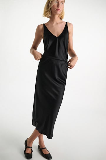 Dorothee Schumacher Stretch silk-satin V-neck camisole pure black