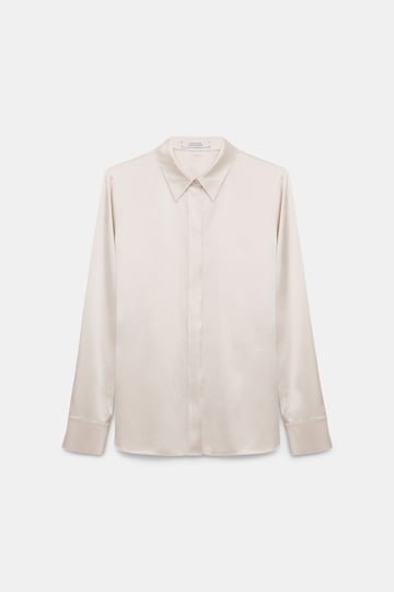 Dorothee Schumacher Bluse aus Seiden-Stretch Satin natural white