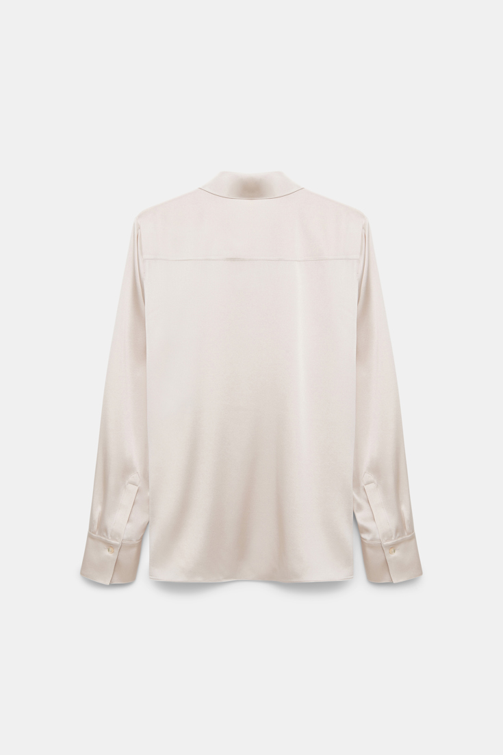 Dorothee Schumacher Bluse aus Seiden-Stretch Satin natural white
