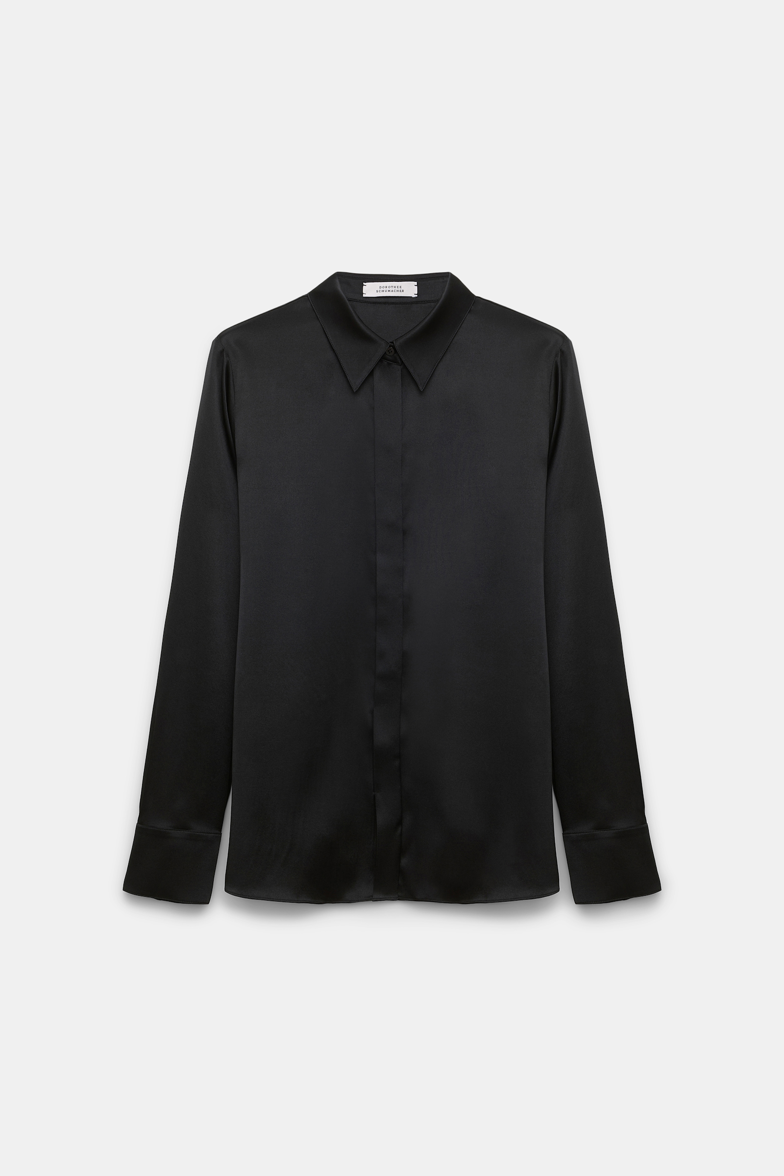 Dorothee Schumacher Bluse aus Seiden-Stretch Satin pure black