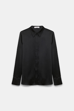 Dorothee Schumacher Bluse aus Seiden-Stretch Satin pure black