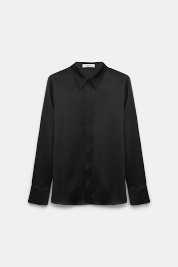 Dorothee Schumacher Bluse aus Seiden-Stretch Satin pure black