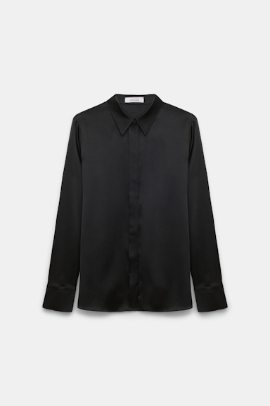 Dorothee Schumacher Stretch silk satin blouse pure black