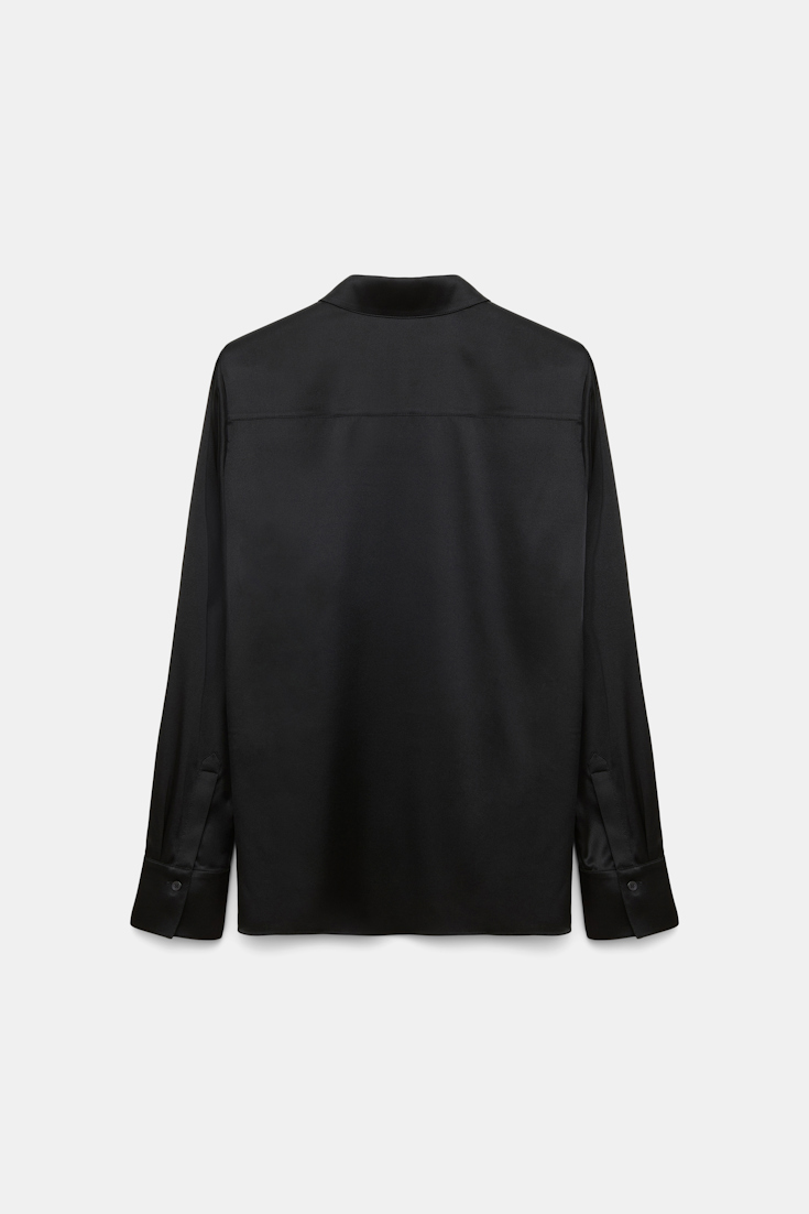 Dorothee Schumacher Bluse aus Seiden-Stretch Satin pure black