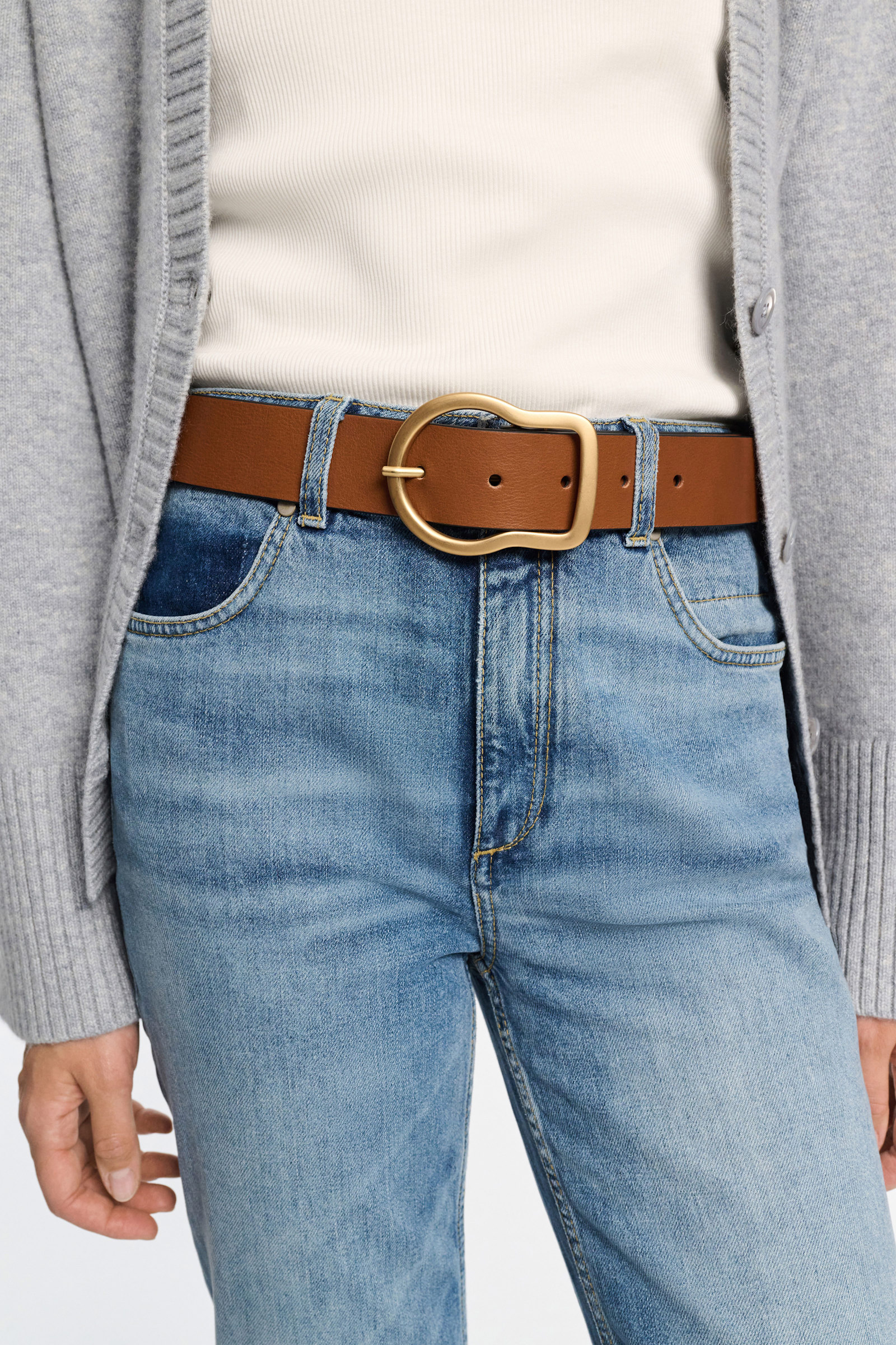 Dorothee Schumacher LEATHER BELT WITH SIGNATURE BUCKLE true cognac