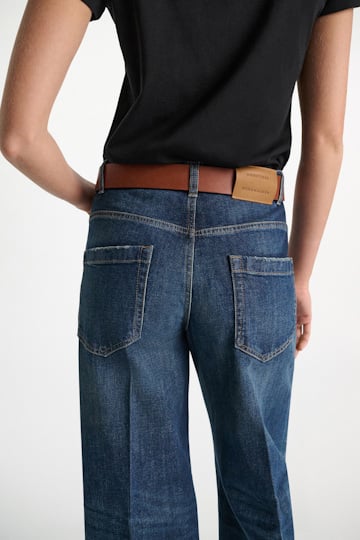 Dorothee Schumacher Calfskin belt with signature buckle true cognac