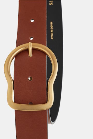 Dorothee Schumacher Calfskin belt with signature buckle true cognac