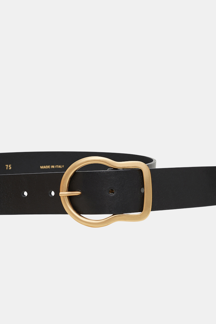 Dorothee Schumacher Calfskin belt with signature buckle pure black