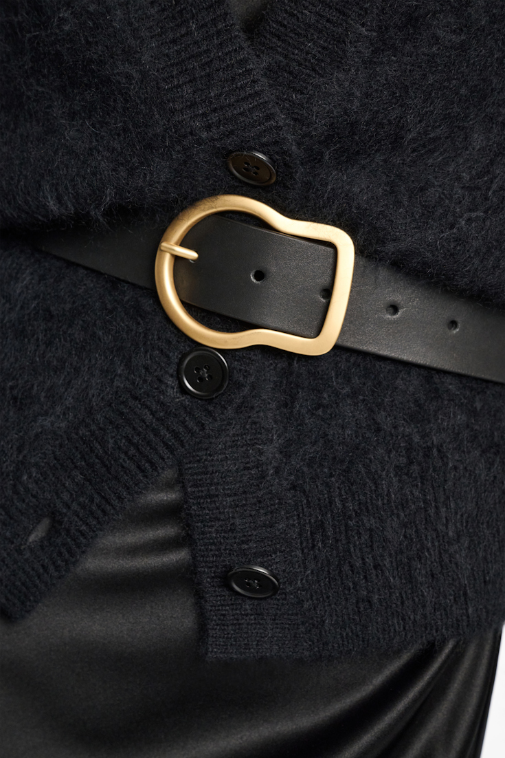 Dorothee Schumacher Calfskin belt with signature buckle pure black