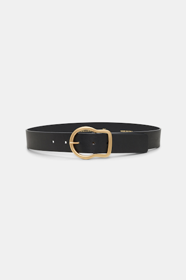 Dorothee Schumacher Calfskin belt with signature buckle pure black