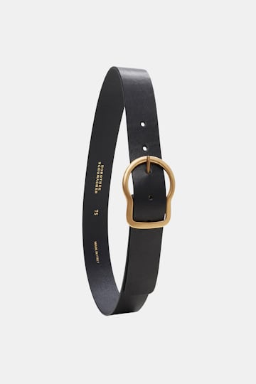 Dorothee Schumacher Calfskin belt with signature buckle pure black