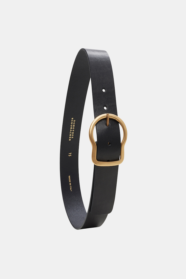 Dorothee Schumacher Calfskin belt with signature buckle pure black