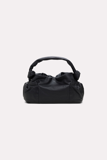 Dorothee Schumacher KNOTTED HANDLE LEATHER TOTE pure black